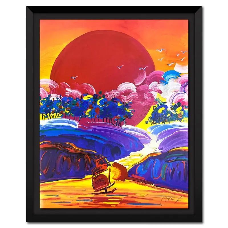 Peter Max, "Without Borders II" Framed Limited Edition Lithograph, Numbered and Hand Signed with COA — photo 1