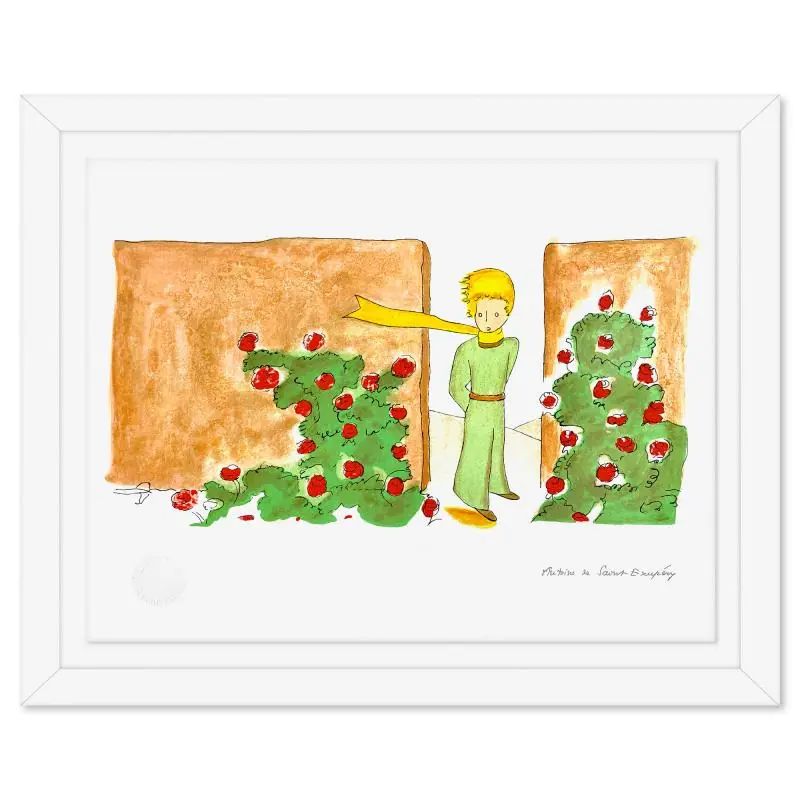 Antoine de Saint-Exupery 1900-1944 (After), "The Little Prince In The Garden" Framed Limited Edition Lithograph with COA — photo 1