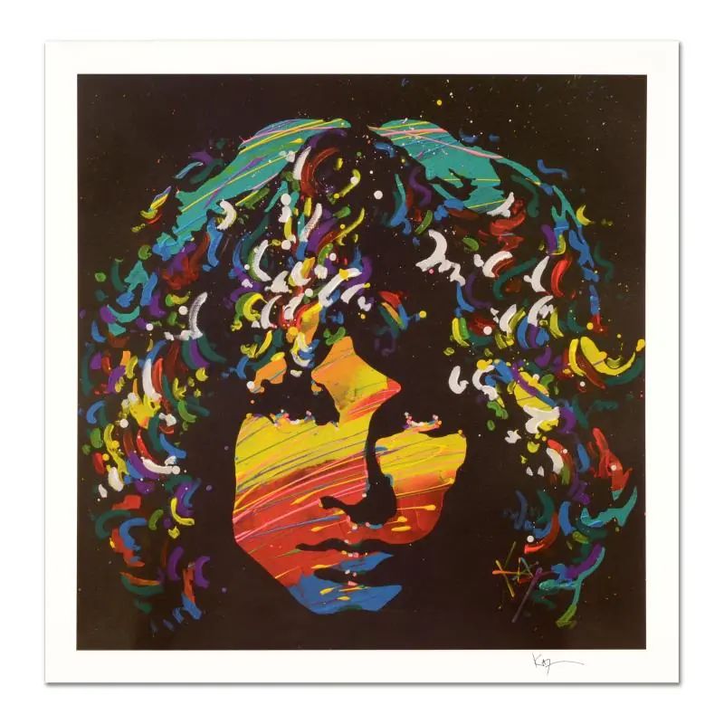 KAT, "Jim Morrison" Limited Edition Lithograph, Numbered and Hand Signed with COA - photo 1