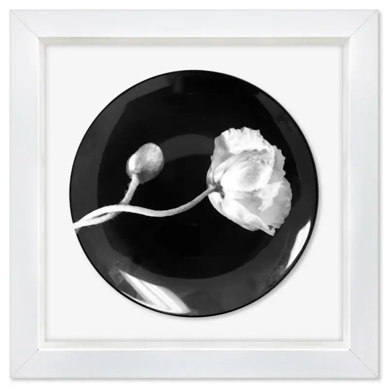 Robert Mapplethorpe (1946-1989), "Poppy (1988)" Framed Limoges Porcelain Plate. - photo 1