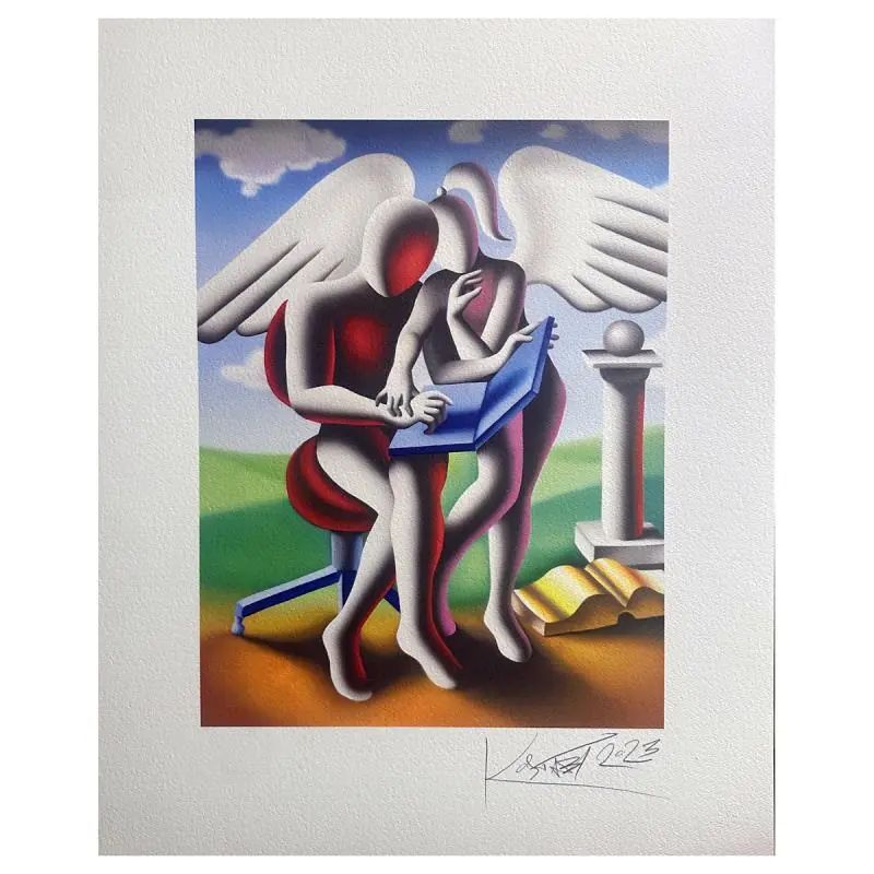 Mark Kostabi, "Divine Guidance" hand signed limited edition serigraph with COA - photo 1