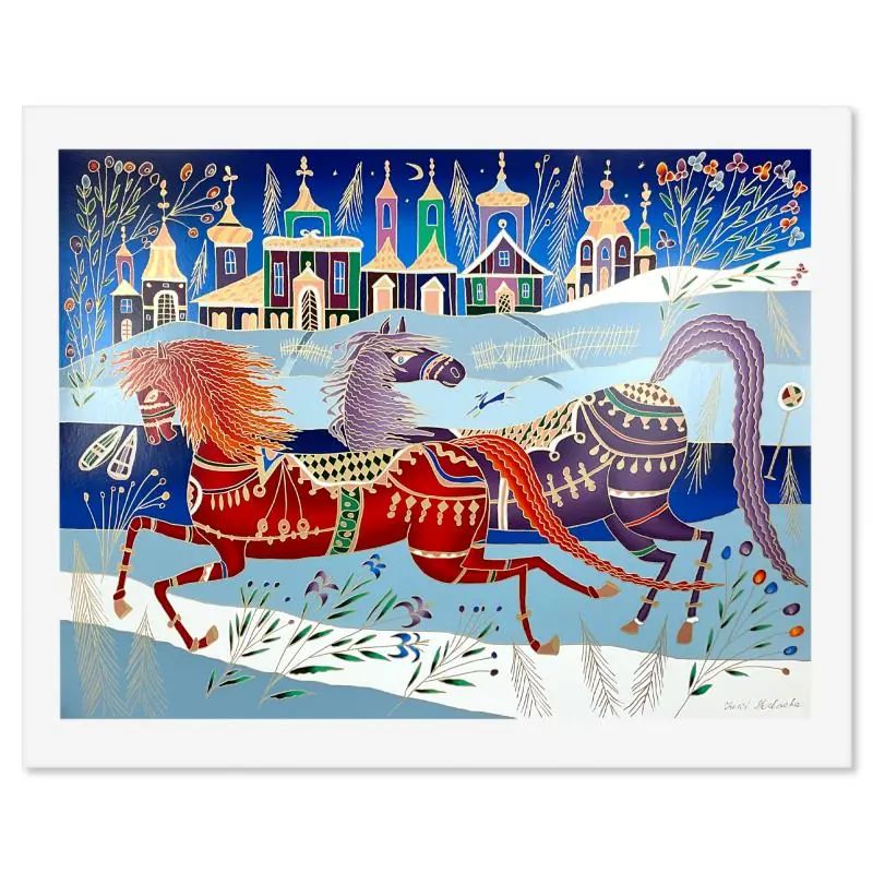 Yuri Gorbachev, "Winter in Borovici" Hand Signed Serigraph with LOA - photo 1