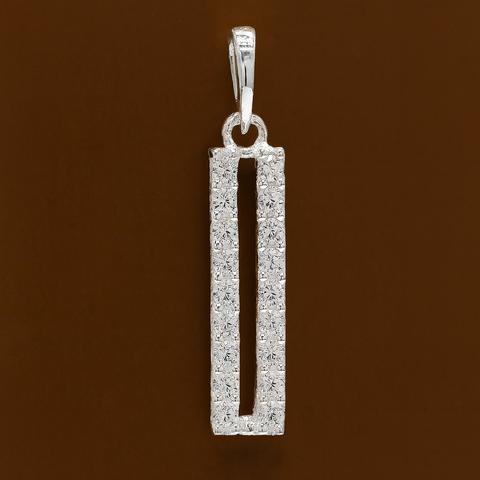 No Reserve 925 Sterling Silver 0.54 Ct Round Cubic Zirconia Pendant