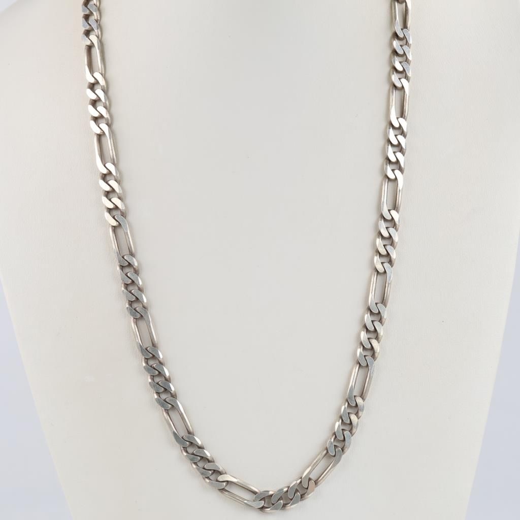 Sterling Silver Figaro Link Necklace — photo 1