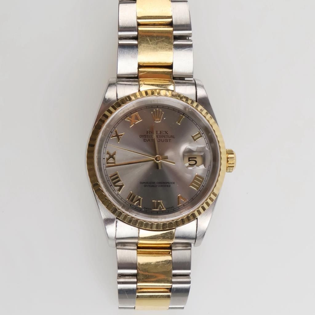 Rolex Date Just 18kt Gold Watch-Evaluated By Our Certified Gemologist-AGS/GIA - photo 1