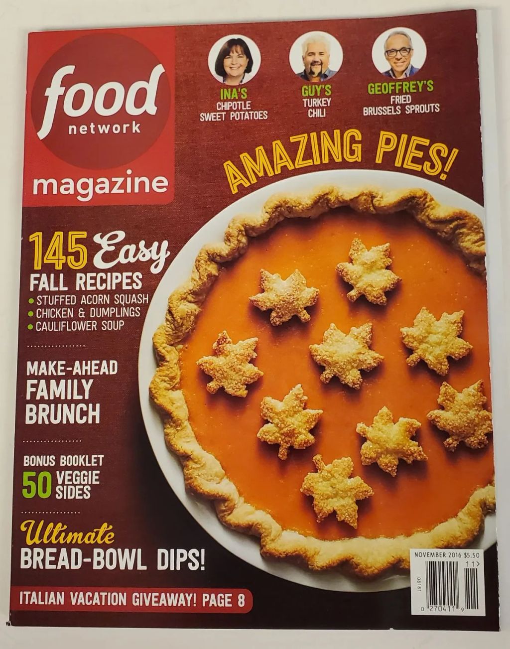 Food Network Magazine Nov 2016 Amazing Pies! — photo 1