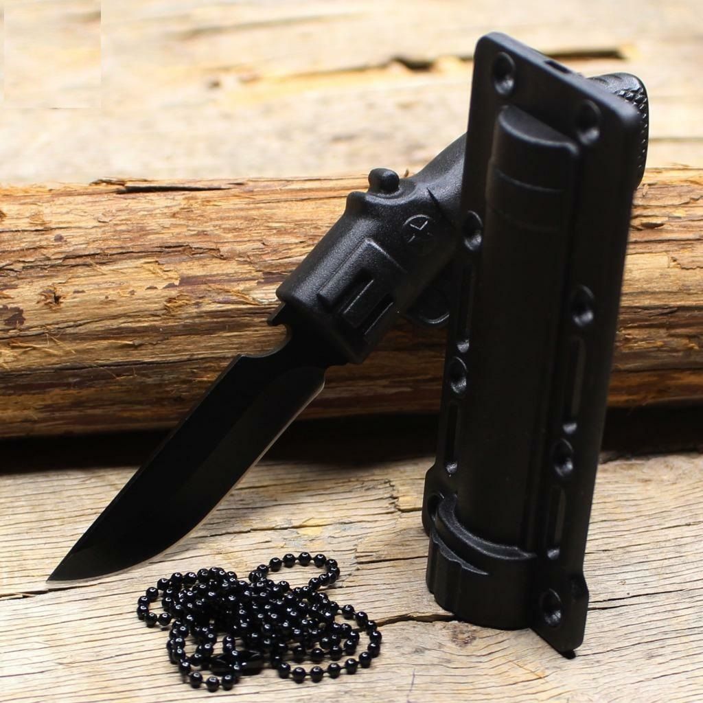 Hunting Gun Style Necklace Knife - Black — photo 1