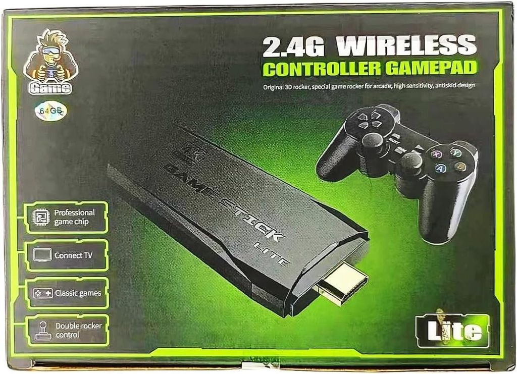 2.4G Wireless Controller Gamepad/Mini Game Stick Console, 4K HD HDMI Output, 10,000+ Built-In Retro Games, Save/Search/Collect Function, Perfect for Family TV Gaming — photo 1