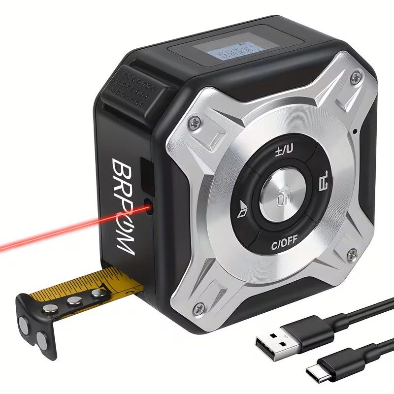 Laser Measuring Tape 2 in 1 Digital Measuring Tape High Precision Laser Rangefinder Steel Measuring Tape, with 131Ft Laser Measure, 16.5Ft Measuring Tape, LCD Display — photo 1