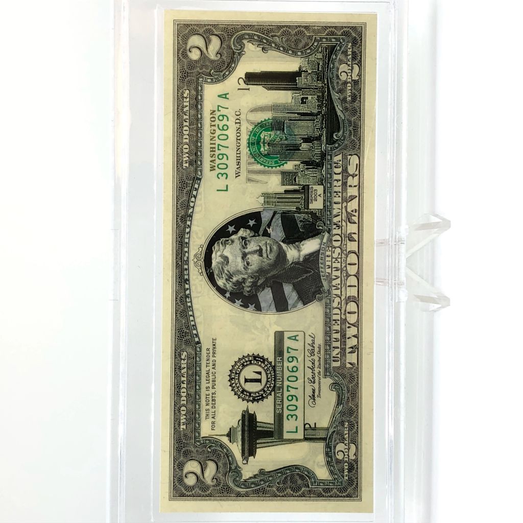 50 States Crisp Uncirculated $2 Bill in Hard Plastic Case - photo 1