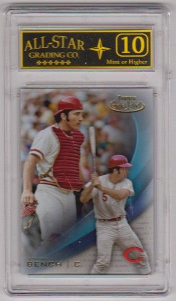 Graded 10 - Johnny Bench 2016 Topps Gold Label #5 Card — photo 1