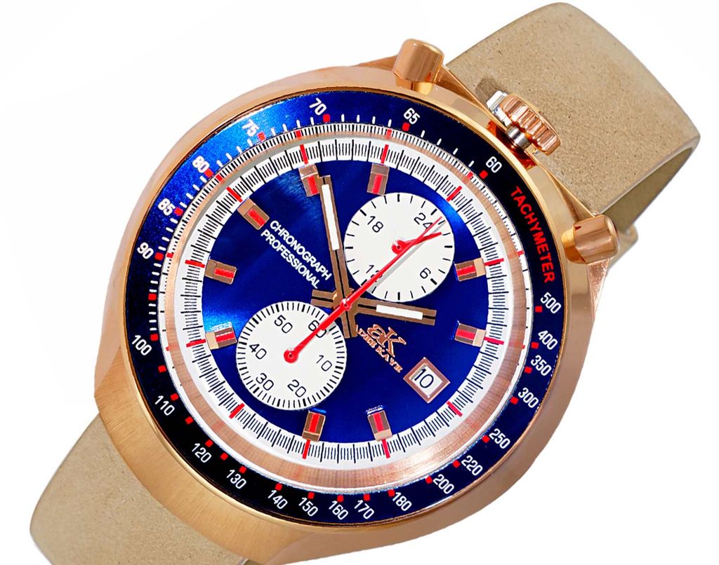 ADEE KAYE CHRONOGRAPH WITH 24-HOUR DISPLAY, TACHYMETER, AK5662-MRGBU_LBN - (MSRP:$725.00) — photo 1