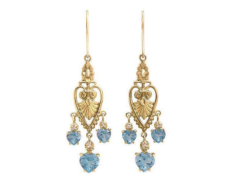 4.12 cts Natural Diamonds & Blue Topaz Sterling Silver Designer Earrings MSRP $1575! — photo 1