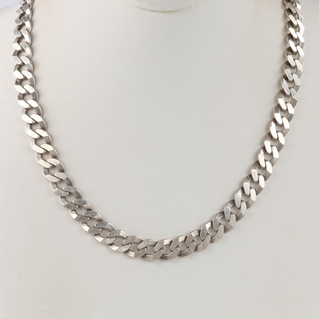 Sterling Silver Curb Link Necklace - photo 1