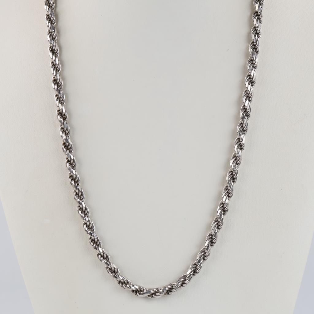 Sterling Silver Rope Chain Necklace - photo 1