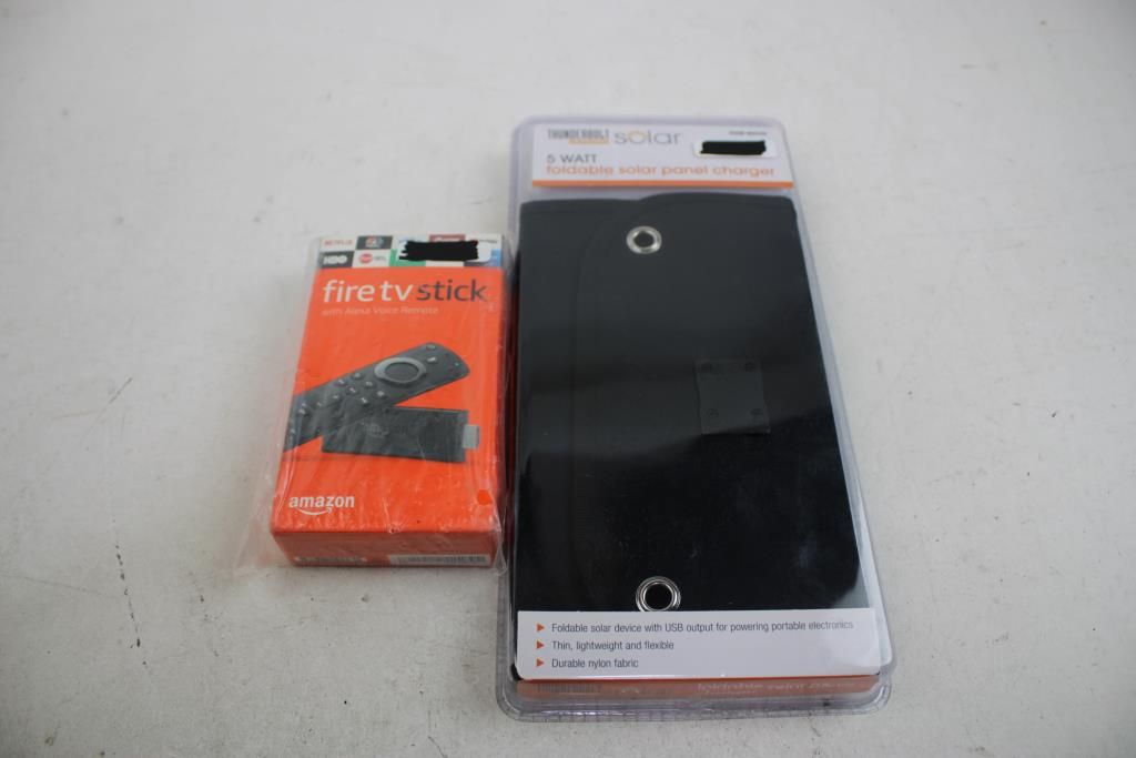 Amazon Fire TV Stick, Solar 5 Watt Foldable Solar Panel Charger, 2 Pieces - photo 1