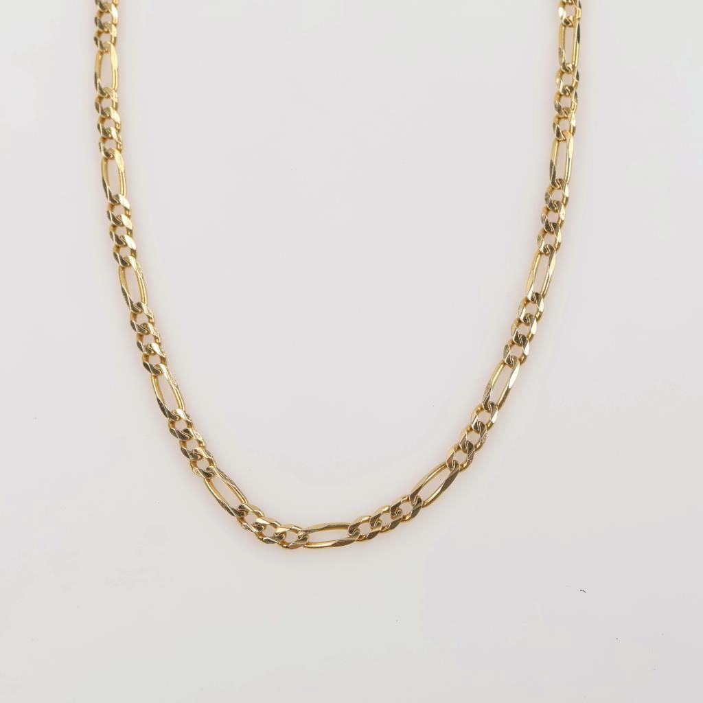 14kt Gold Figaro Chain Link Necklace - photo 1