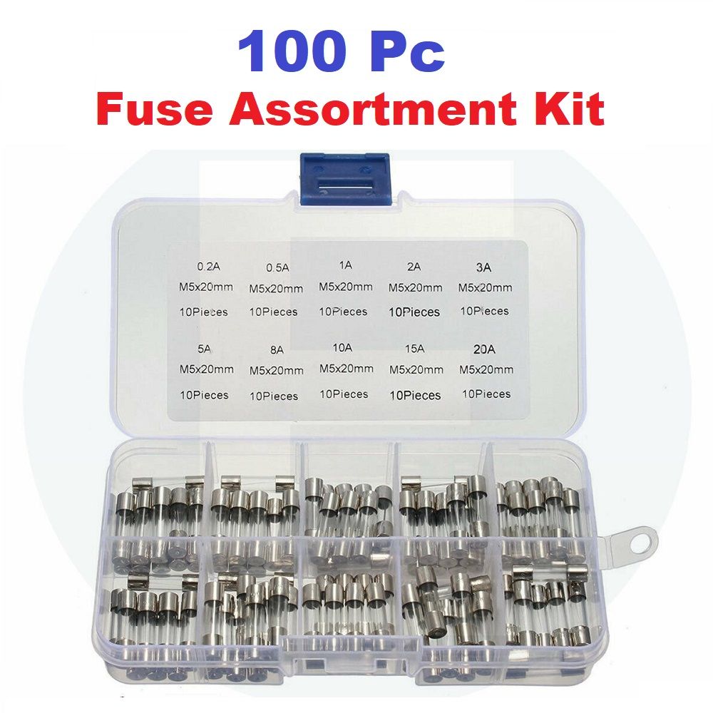 100 Pc Quick Blow Glass Tube Fuse Set - photo 1