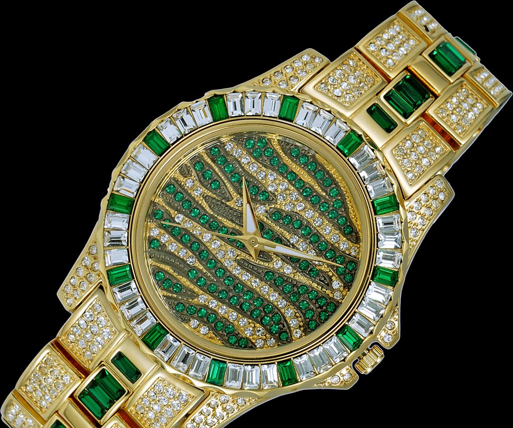 ADEE KAYE, GOLD TONE, MULTI-COLORED STONE (GREEN- WHITE), AK1177-G - RETAIL AT (MSRP: $545.00) — photo 1