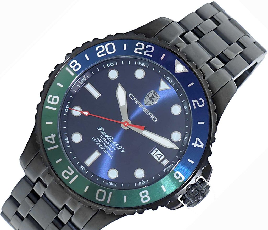 LeChateau, Men's TIME BOLD- X1 COLLECTION, NH35 AUTOMATIC MOVEMENT, 10 ATM, IP-BLACK - BLUE/GREEN, MSRP: $2,340.00 — photo 1