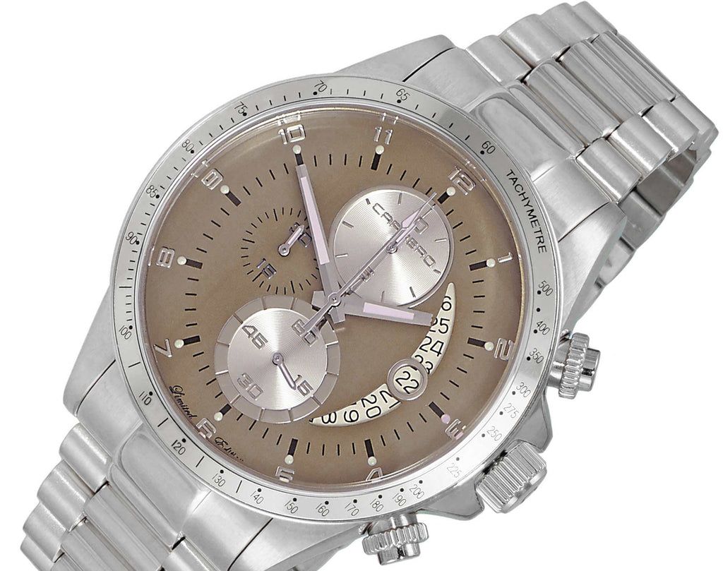 Lechateau Mens, Swiss-Ronda Chronograph Mov't, Light Brown -Date Dial, MSRP: $2,468.01 — photo 1