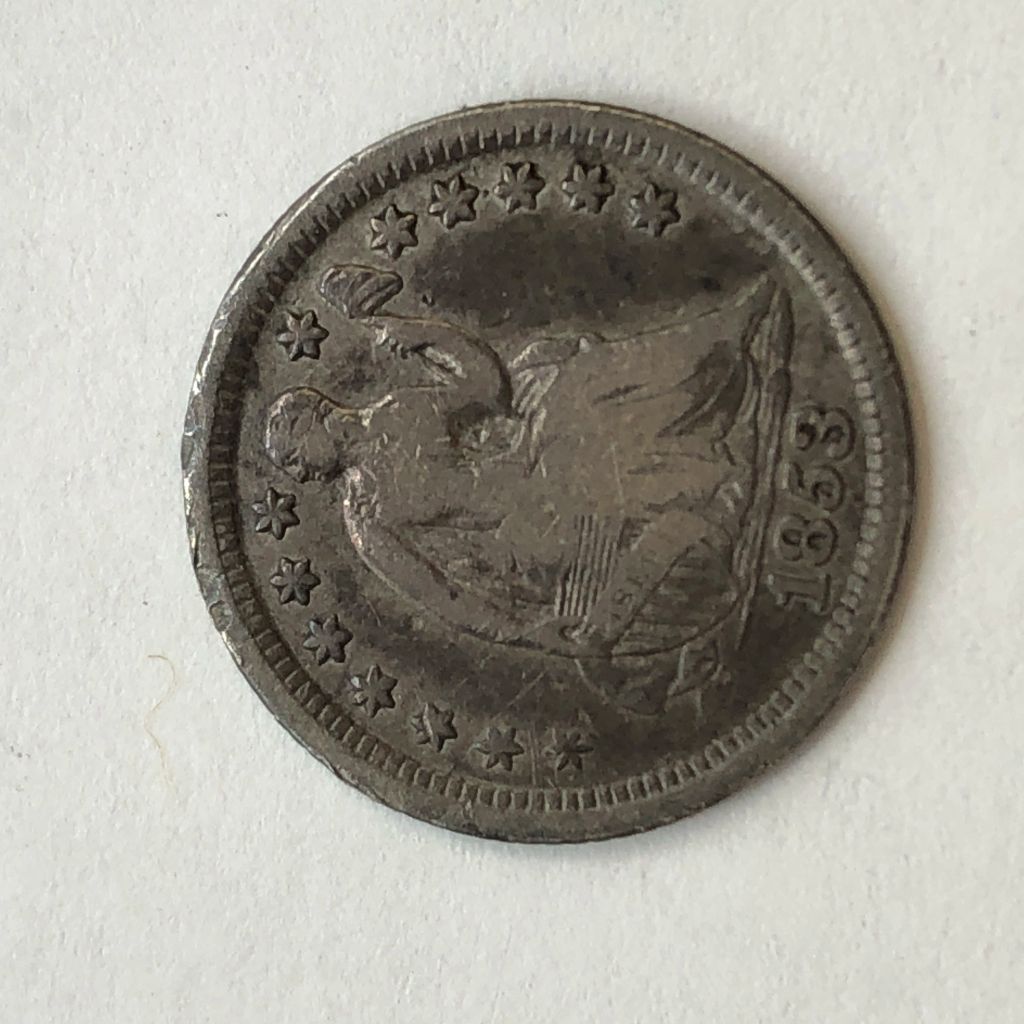 1853 No Arrows Silver Seated Liberty Half Dime — photo 1