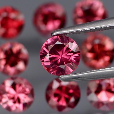 No Reserve VVS Natural Rhodolite Garnet Round Cut Loose Gemstone