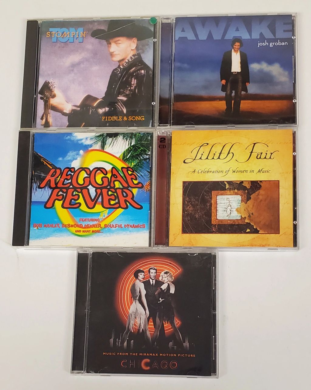 Lot of 5 CDs Stompin Tom Josh Groban Reggae Fever Lilith Fair Chicago Soundtrack VG - photo 1