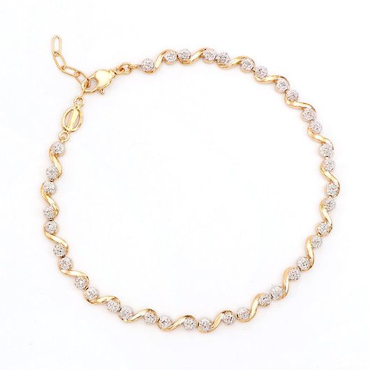 0.27 Cts Natural Diamond 18K Gold Plated Designer Bracelet — photo 1