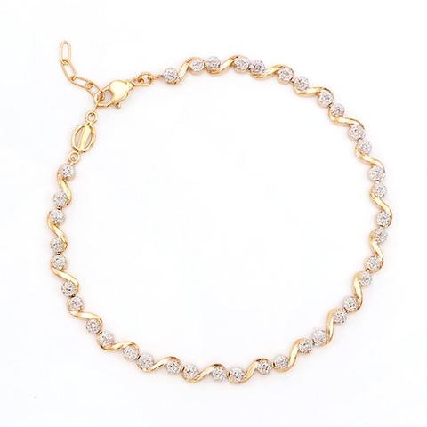 0.27 Cts Natural Diamond 18K Gold Plated Designer Bracelet