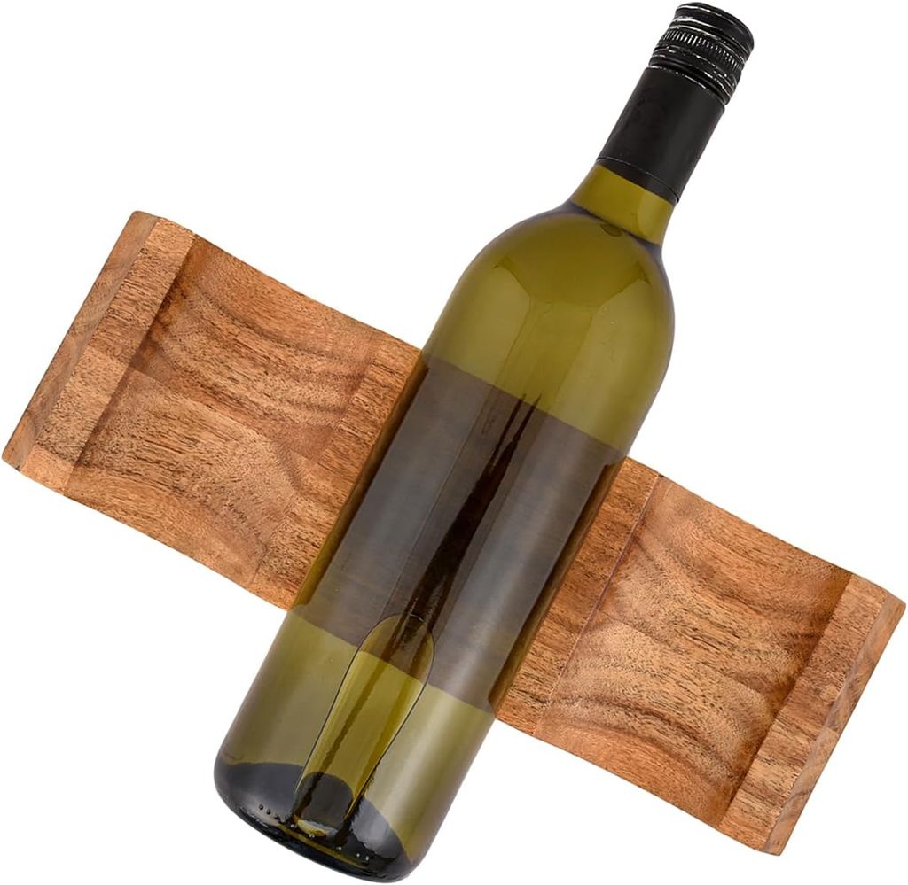 4 pcs Wine Racks Acacia Wood Countertop Cabinet Wine Holder Wine — photo 1