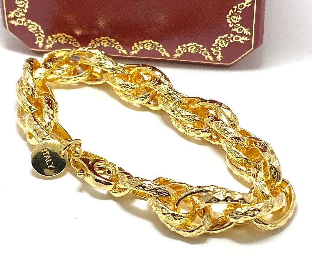 DOLCE VITA, ITALY Oval Link 18K Gold Plated Link Bracelet 8” - photo 1