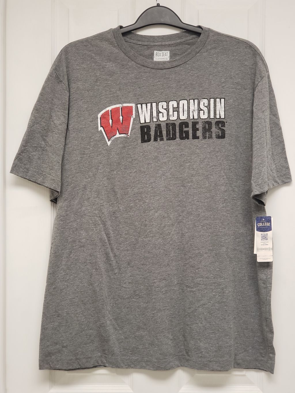 NWT Box Seat Clothing Co. Men's Athletic Gray Heather Wisconsin Badgers T-shirt Size XL - photo 1