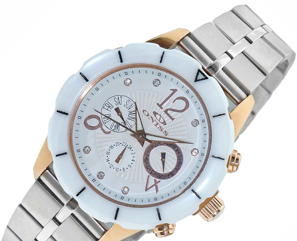 ONISS  Master Calendar, White High-tech Ceramic with Stainless Steel Band ,  ON7200-MB_SS (MSRP: $ 550.00) - photo 1
