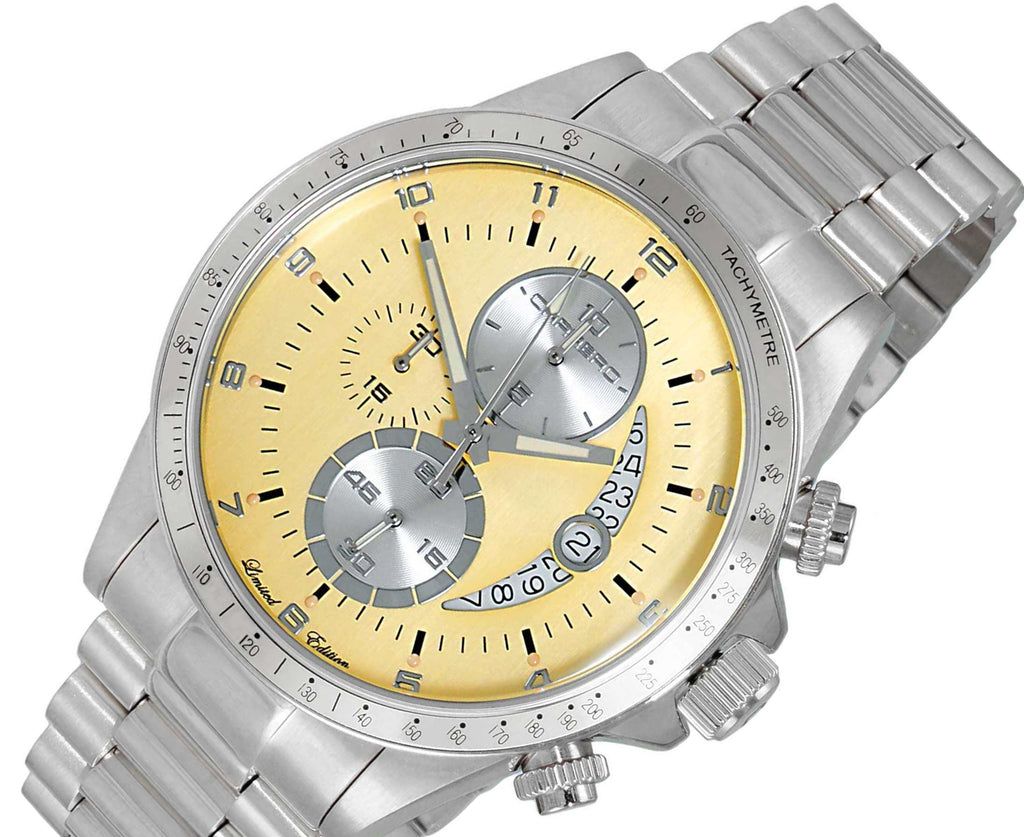 Lechateau Mens, Swiss-Ronda Chronograph Mov't, Yellow -Date Dial, MSRP: $2,468.00 - photo 1