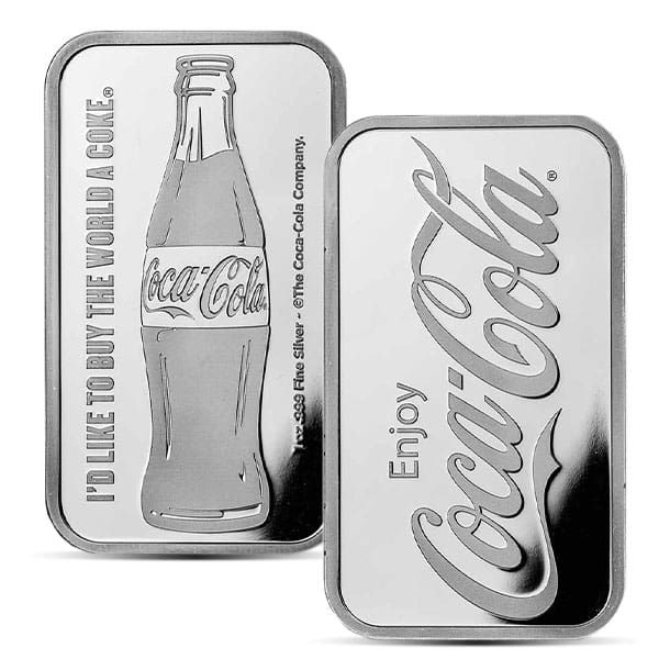 Great Investment! Coca-Cola Silver Bar - 1 Ounce .999 Pure IRA Approved - photo 1