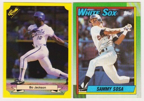 Rookies - Bo Jackson 1987 Classic + Sammy Sosa 1990 Topps Rookie Pair - photo 1