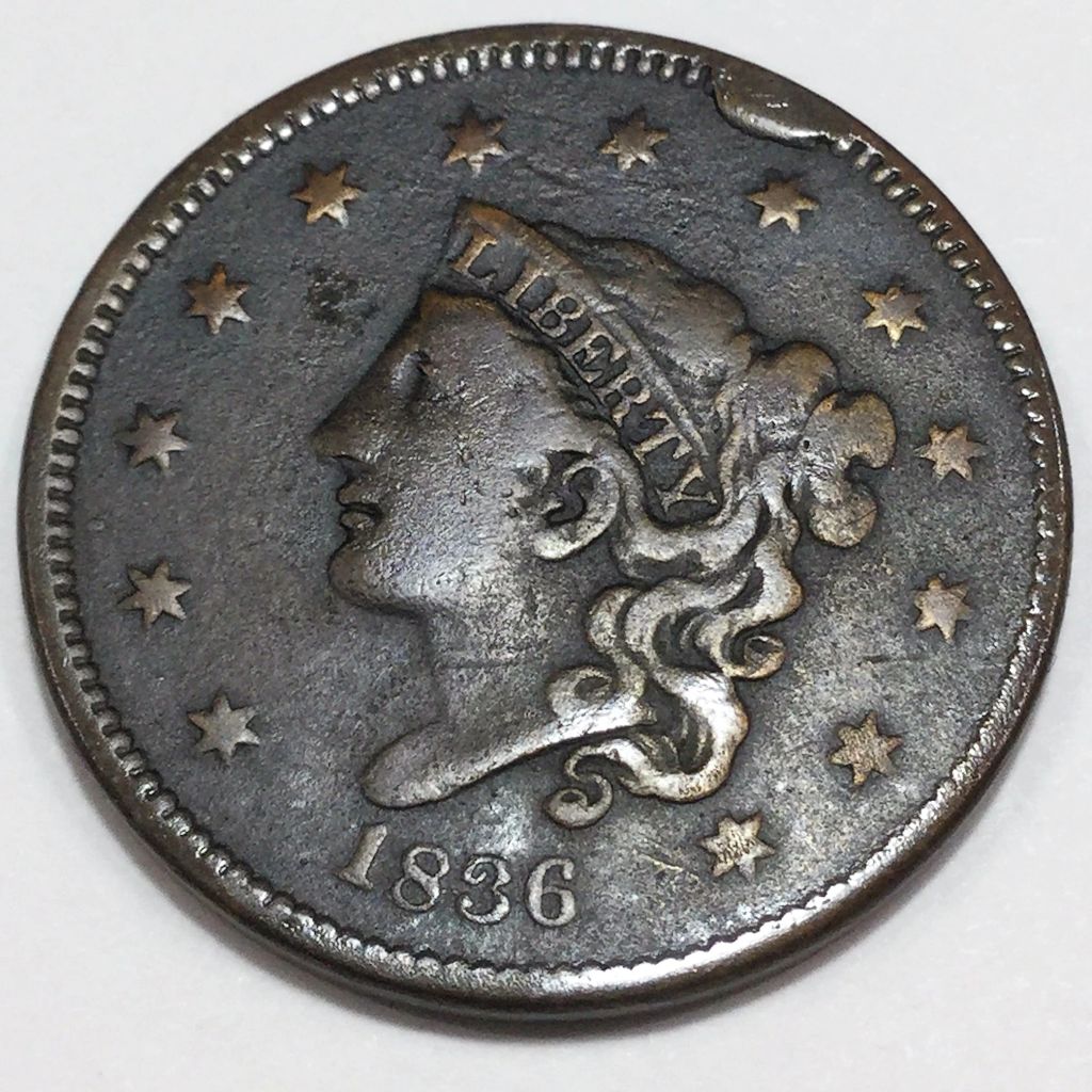 1836 Coronet Head Large Cent Beautiful High Grade Coin - photo 1