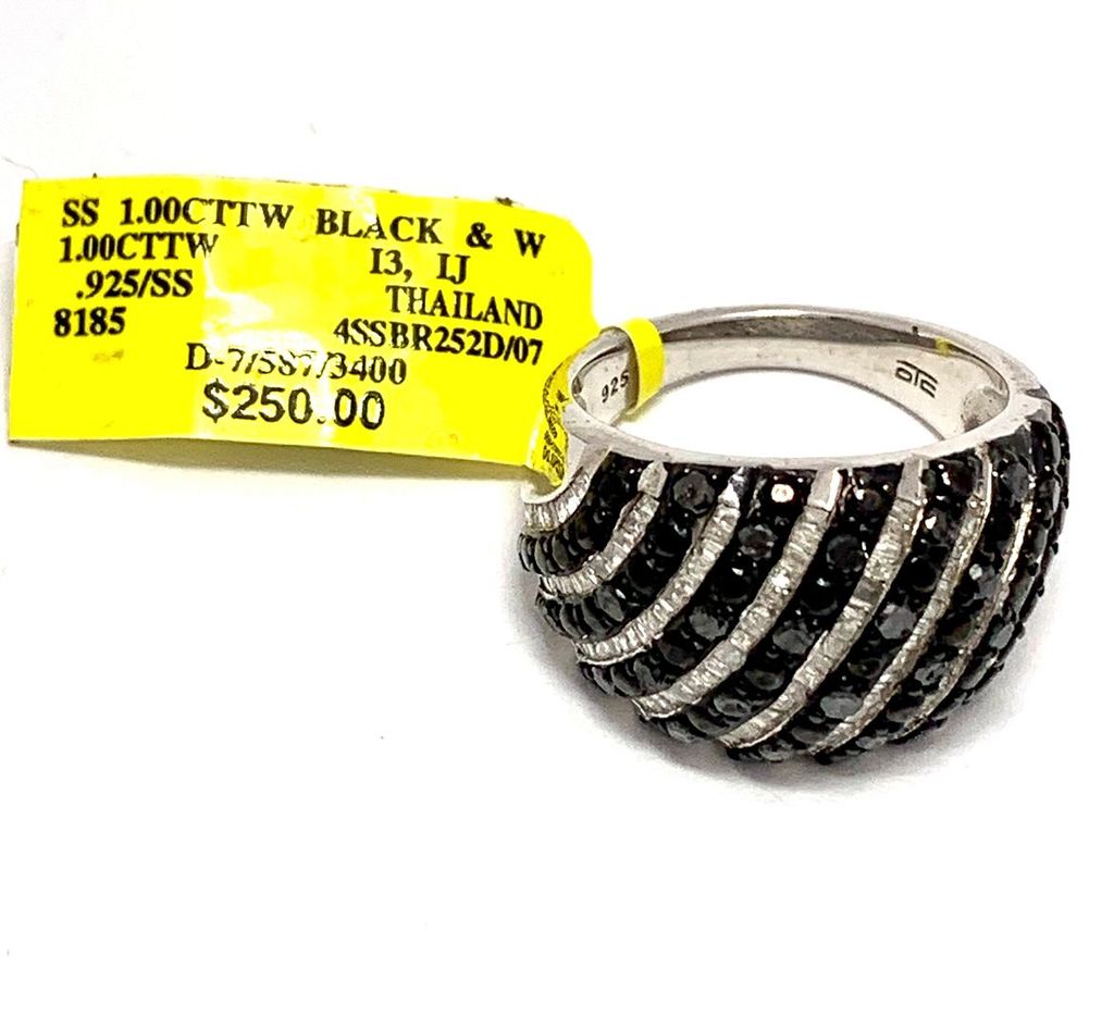 1.00ct Natural Diamond  Ring Solid .925 Sterling Silver &  14k White Gold - photo 1