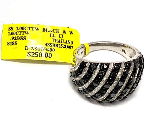 1.00ct Natural Diamond Ring Solid .925 Sterling Silver & 14k White Gold