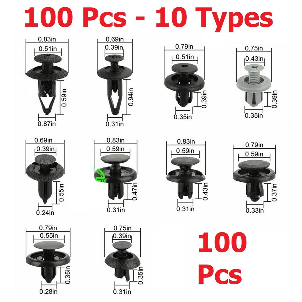 100 pc Assorted Bumper Trim Clips - photo 1