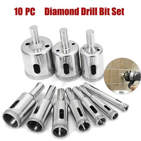 10 PC Diamond Drill Bits Set