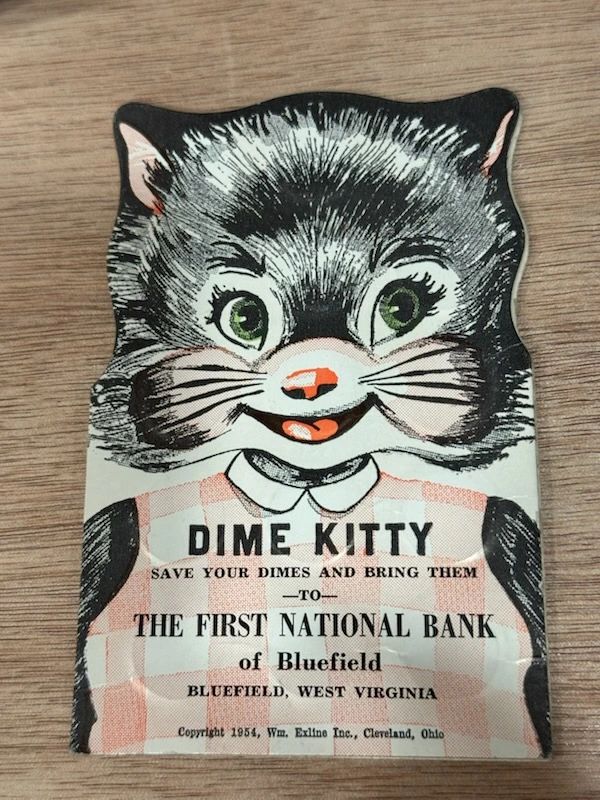 1954 The First National Bank of Bluefield Dime Kitty Dime Savings Book (Bluefield, West Virginia) - photo 1