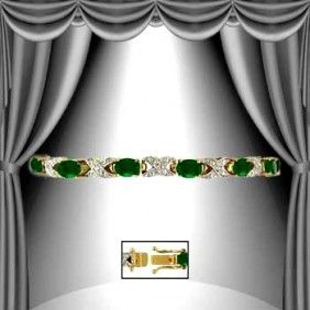 New! 4.60 Ctw Natural Green Agate & Diamond Designer Bracelet MSRP $2,375! - photo 1