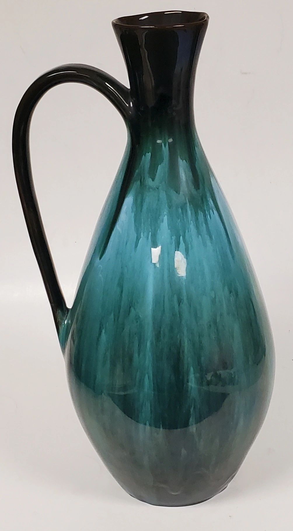 Blue Mountain Pottery BMP Large Pitcher Vase 13" Teal Drip Glaze - VG - photo 1
