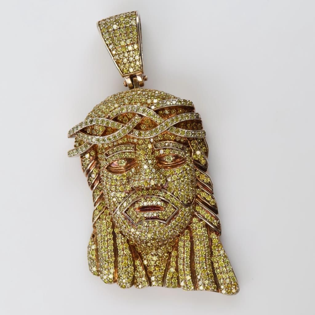 Sterling Silver Yellow Stone Religious Pendant - photo 1