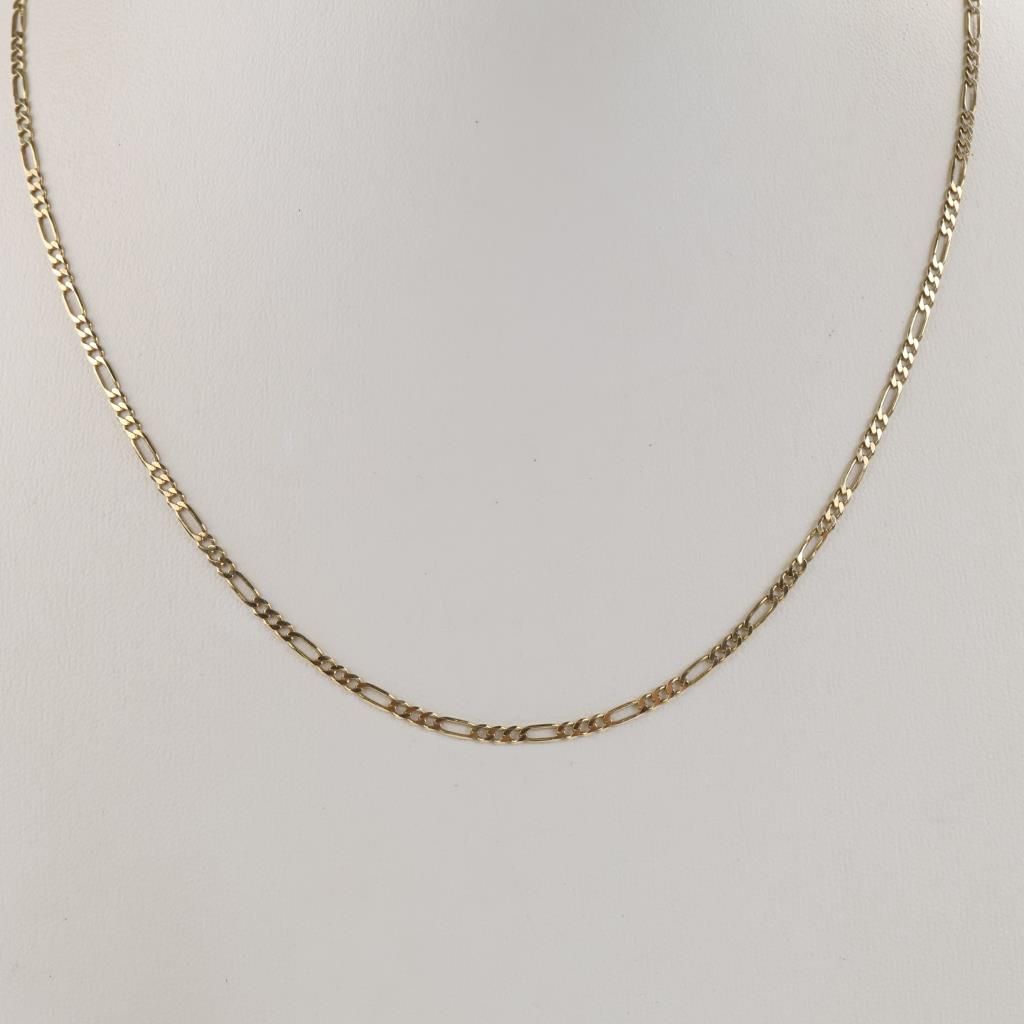 14kt Gold Figaro Chain Link Necklace - photo 1