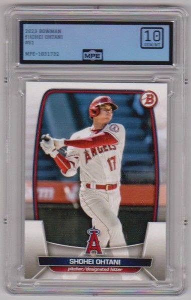 Graded MPE Gem Mint 10 - Shohei Ohtani 2023 Bowman #51 Card - photo 1