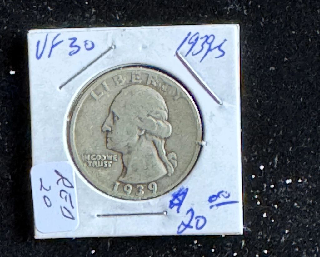 1939-S SILVER WASHINGTON QUARTER COIN - photo 1