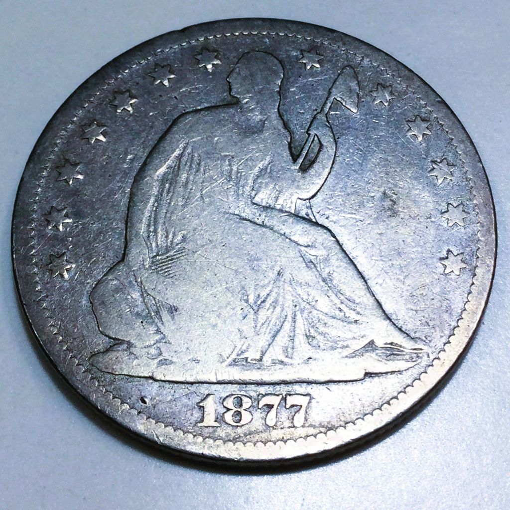 1877-CC Seated Liberty Half Dollar Beautiful Coin Rare Date - photo 1